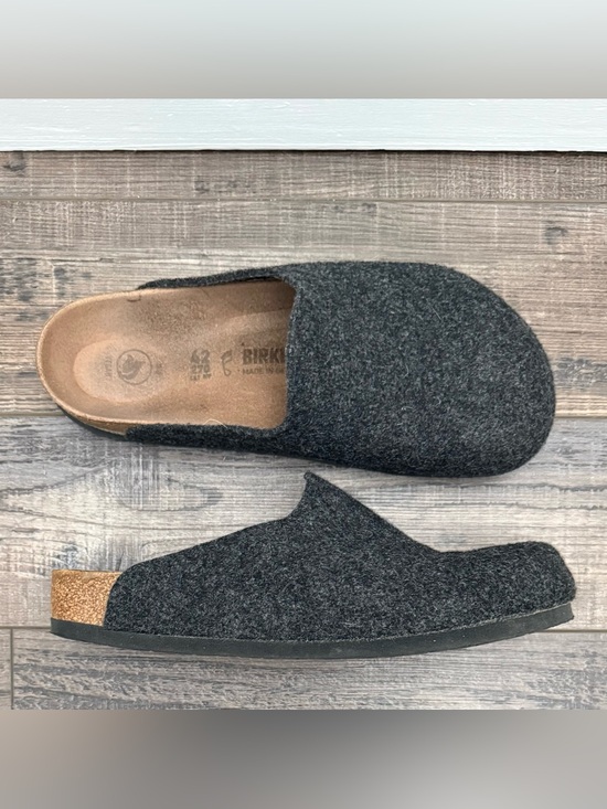 Birkenstock Shoes - Birkenstock Amsterdam Wool Clog in Charcoal Gray - Anthracite 42/11